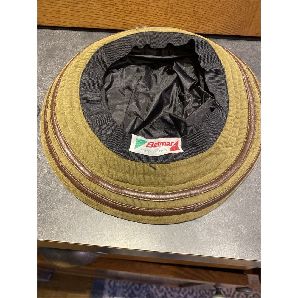Vintage Betmar Women's Bucket Hat Green Made In Italy OSFA BOHO Fashion - Picture 8 of 8